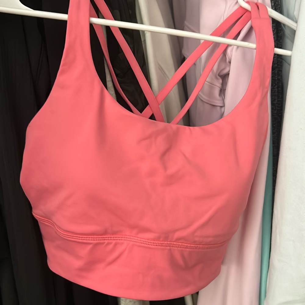 Pink lululemon energy longline bra